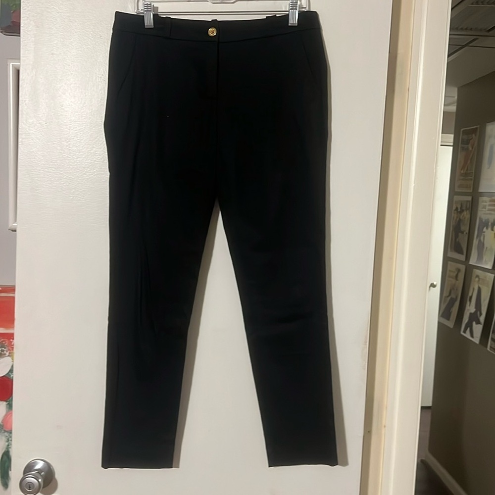 Michael Kors black flat front straight pants